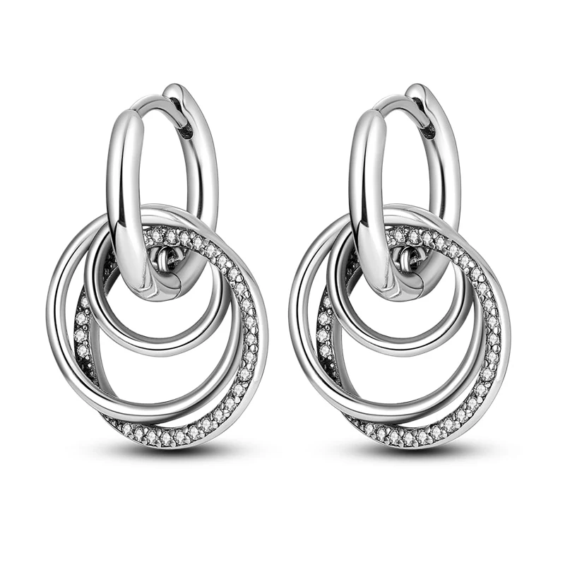 1 Paar Creolen aus 925 sterling Silber Ohrringe Ohrschmuck Zirkonia Ohrstecker