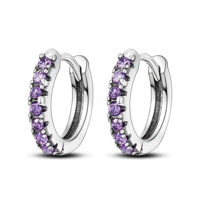 1 Paar Creolen aus 925 sterling Silber Ohrringe Ohrschmuck Zirkonia Ohrstecker