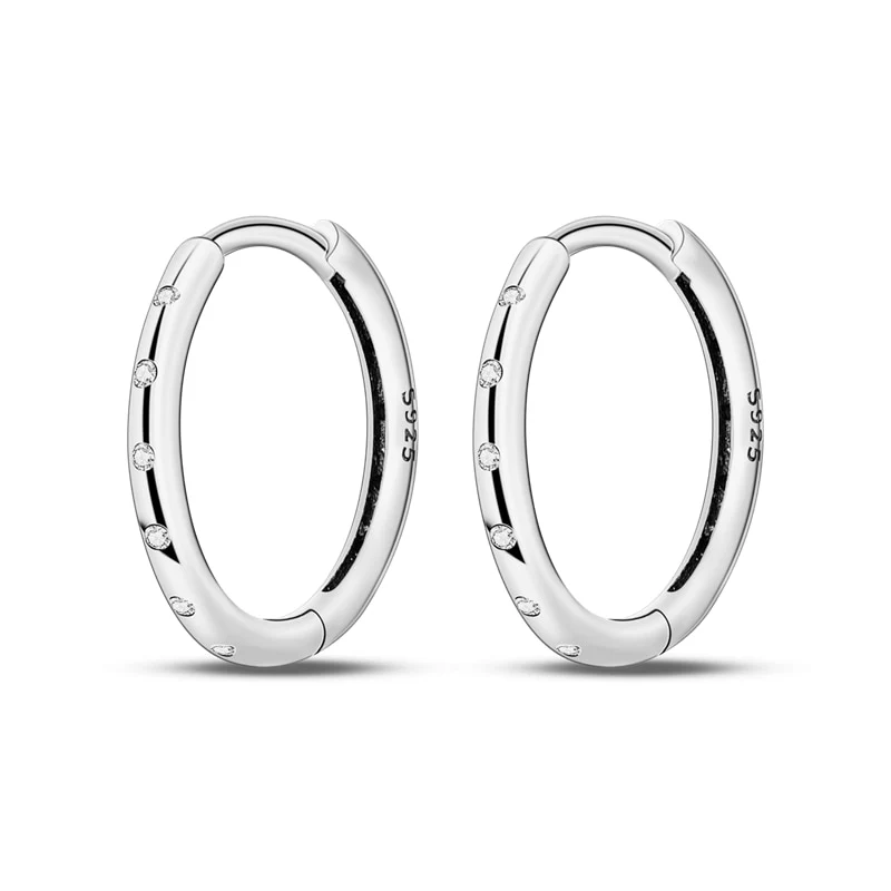 1 Paar Creolen aus 925 sterling Silber Ohrringe Ohrschmuck Zirkonia Ohrstecker