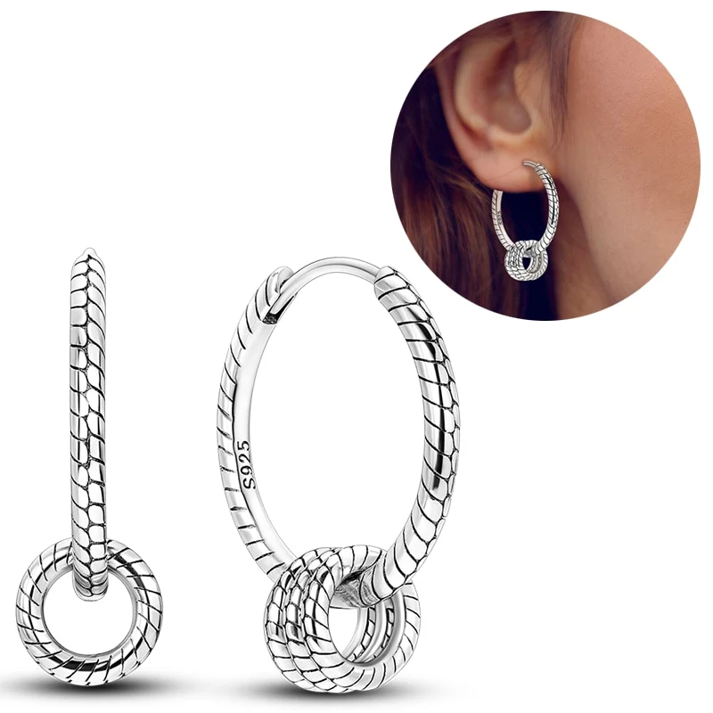 1 Paar Creolen aus 925 sterling Silber Ohrringe Ohrschmuck Zirkonia Ohrstecker