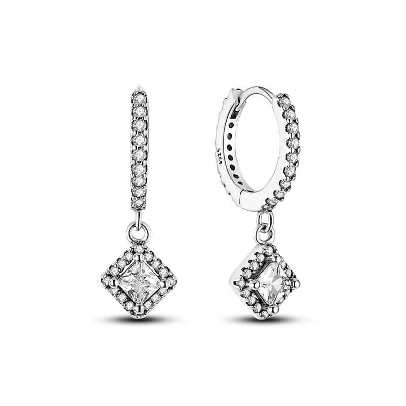 1 Paar Creolen aus 925 sterling Silber Ohrringe Ohrschmuck Zirkonia Ohrstecker