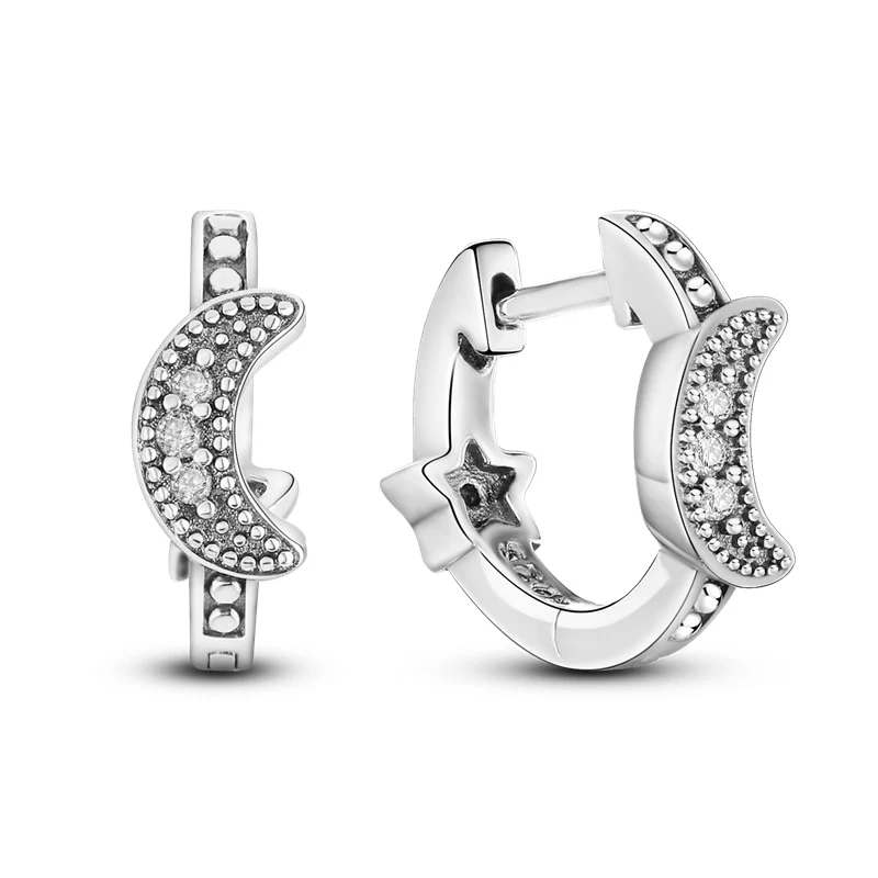 1 Paar Creolen aus 925 sterling Silber Ohrringe Ohrschmuck Zirkonia Ohrstecker