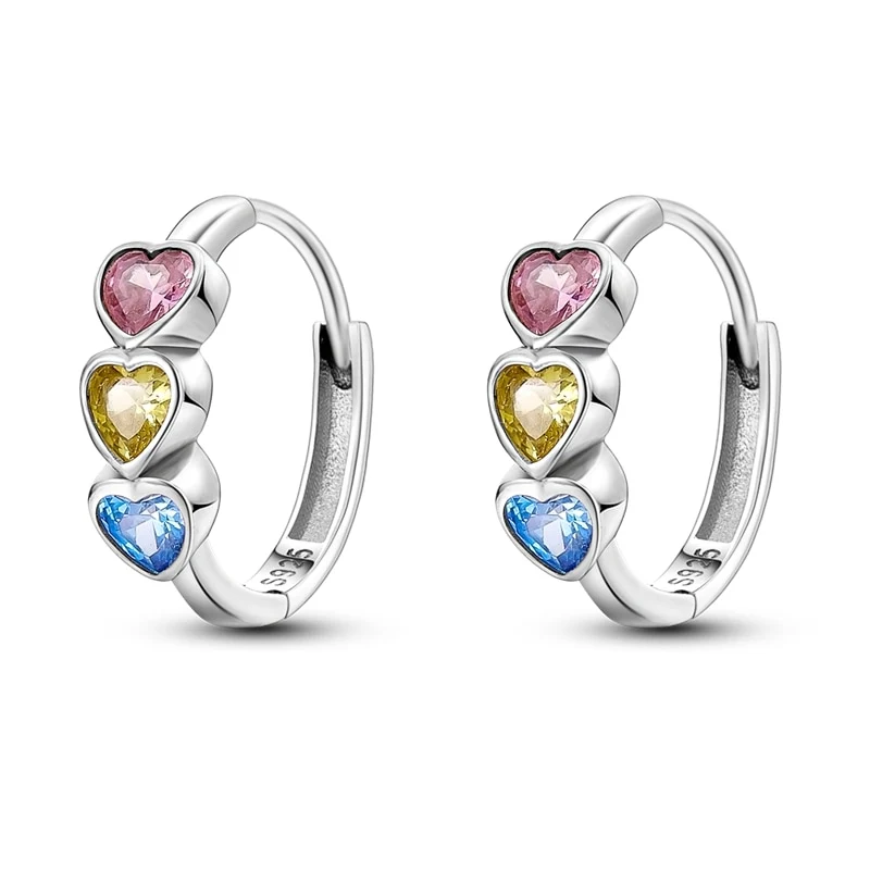 1 Paar Creolen aus 925 sterling Silber Ohrringe Ohrschmuck Zirkonia Ohrstecker