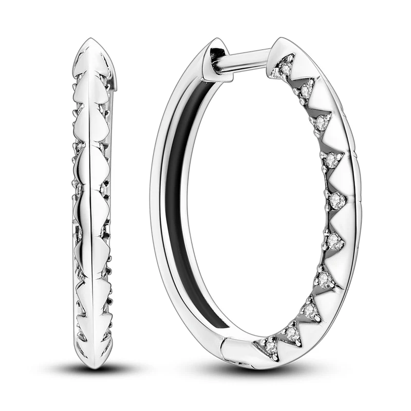 1 Paar Creolen aus 925 sterling Silber Ohrringe Ohrschmuck Zirkonia Ohrstecker