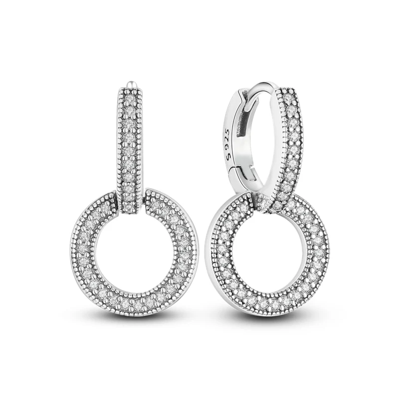 1 Paar Creolen aus 925 sterling Silber Ohrringe Ohrschmuck Zirkonia Ohrstecker