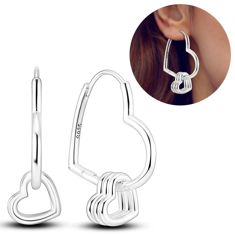 1 Paar Creolen aus 925 sterling Silber Ohrringe Ohrschmuck Zirkonia Ohrstecker