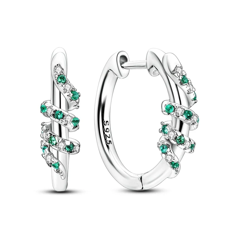 1 Paar Creolen aus 925 sterling Silber Ohrringe Ohrschmuck Zirkonia Ohrstecker