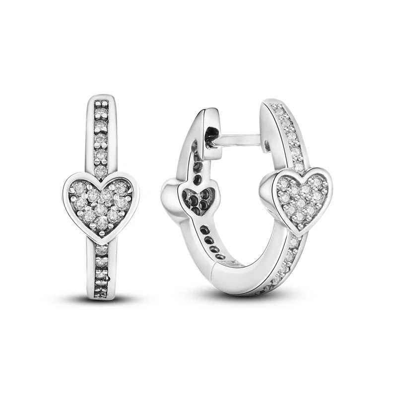 1 Paar Creolen aus 925 sterling Silber Ohrringe Ohrschmuck Zirkonia Ohrstecker