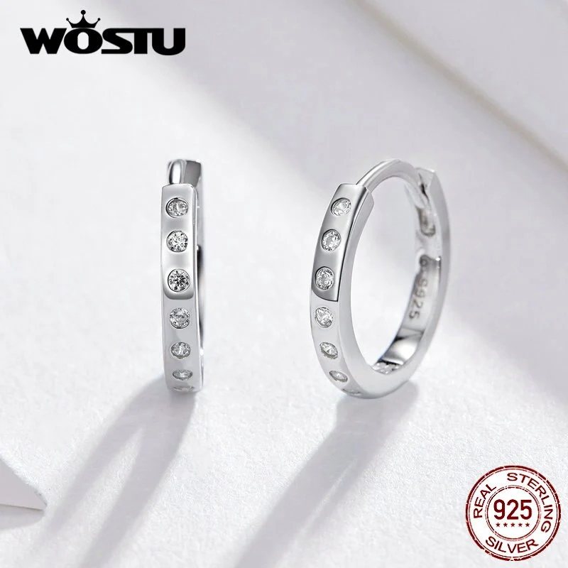 1 Paar Creolen aus 925 Sterling Silber Ohrringe Zirkonia Ohrstecker NEU