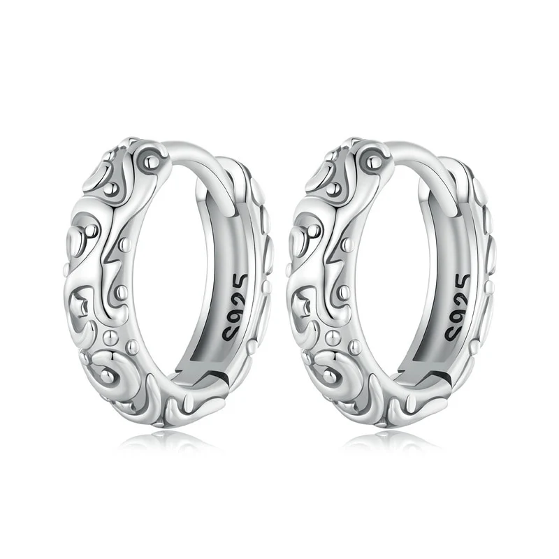 1 Paar Creolen aus 925 Sterling Silber Ohrringe Zirkonia Ohrstecker NEU