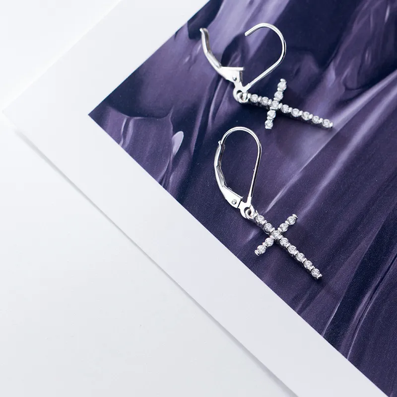 1 Paar Creolen aus 925 Sterling Silber Ohrringe Zirkonia Ohrstecker NEU