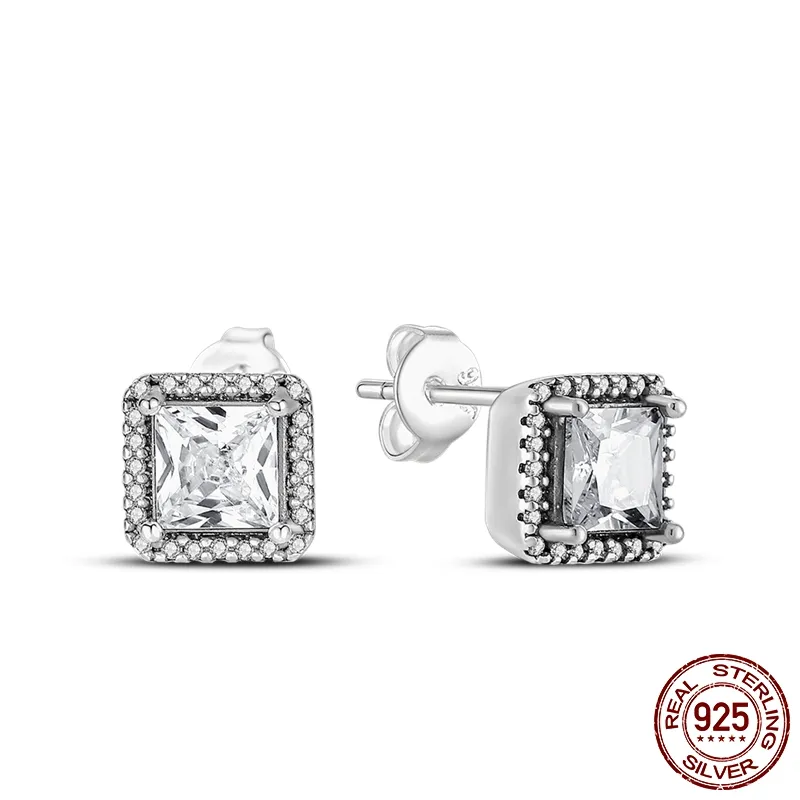 1 Paar Creolen aus 925 Sterling Silber Ohrringe Zirkonia Ohrstecker NEU