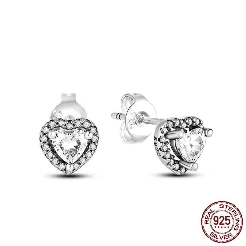 1 Paar Creolen aus 925 Sterling Silber Ohrringe Zirkonia Ohrstecker NEU