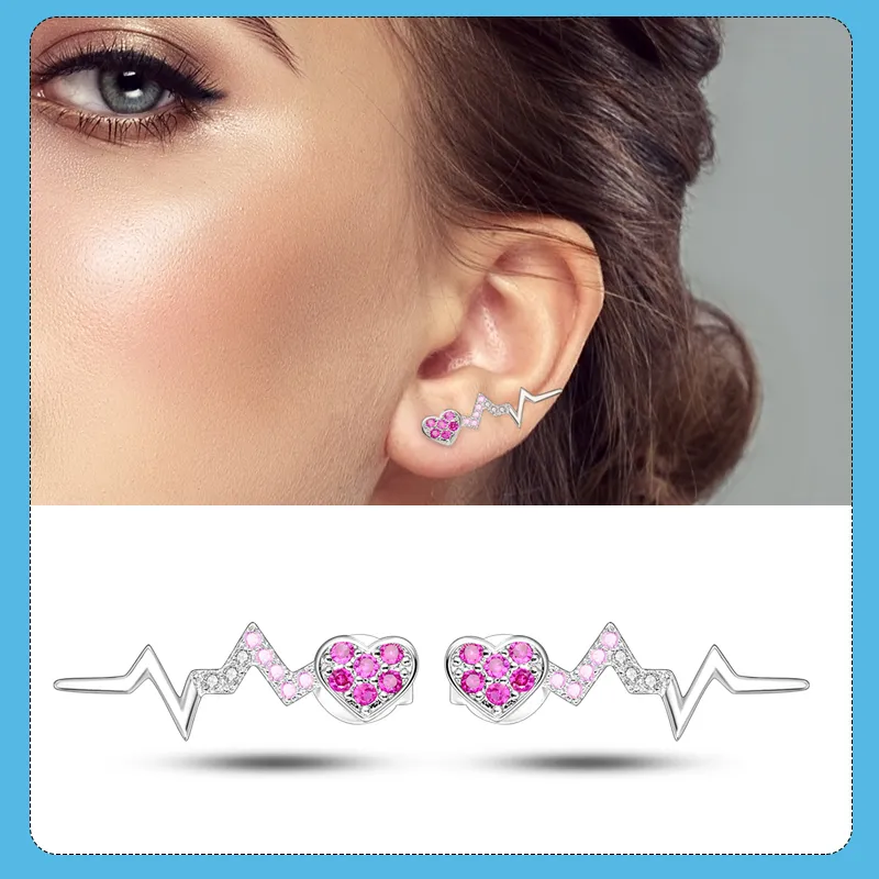 1 Paar Creolen aus 925 Sterling Silber Ohrringe Zirkonia Ohrstecker NEU