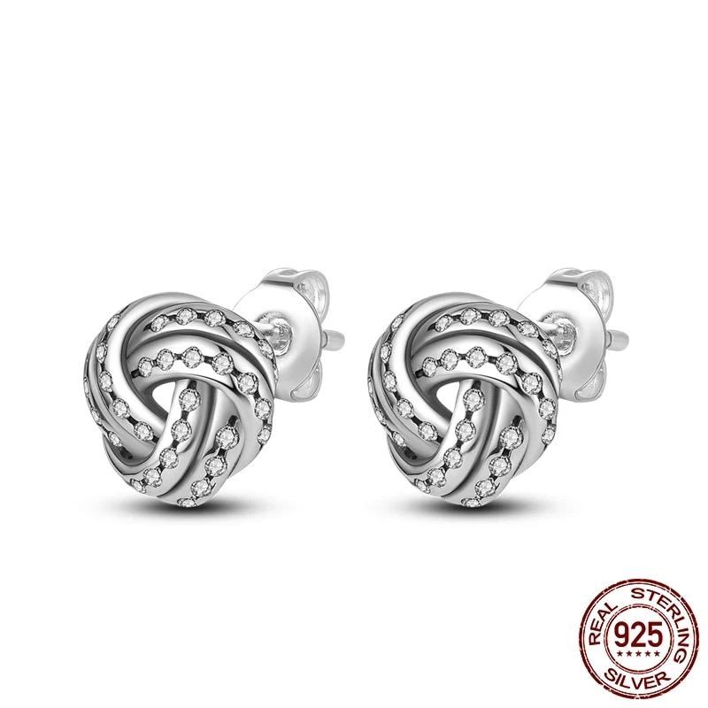 1 Paar Creolen aus 925 Sterling Silber Ohrringe Zirkonia Ohrstecker NEU