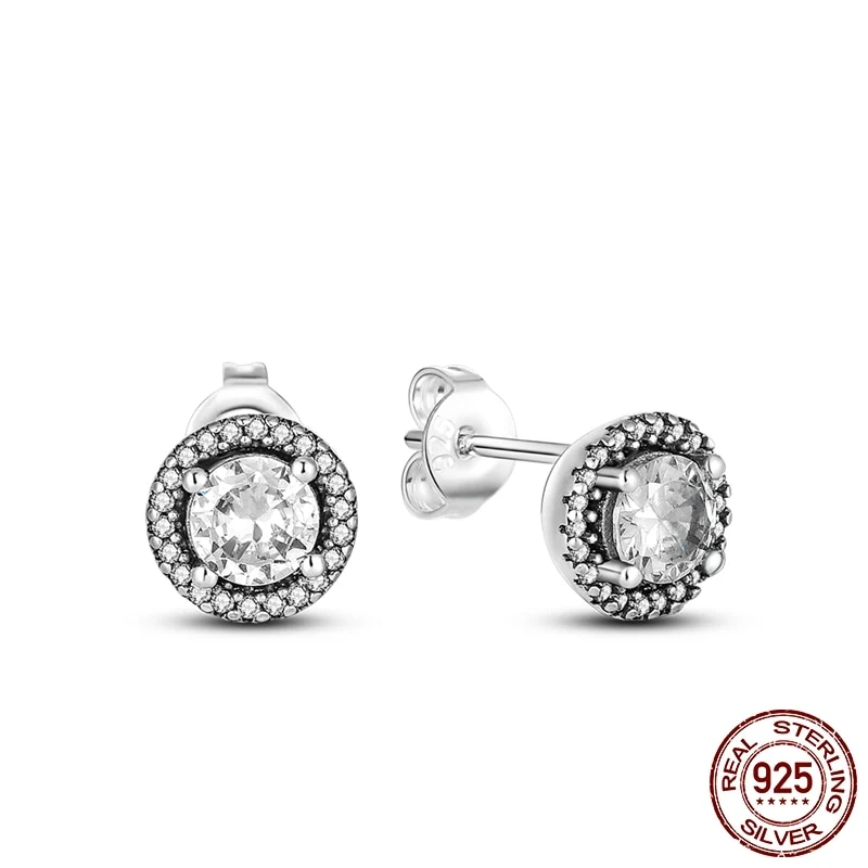 1 Paar Creolen aus 925 Sterling Silber Ohrringe Zirkonia Ohrstecker NEU