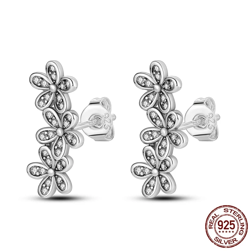 1 Paar Creolen aus 925 Sterling Silber Ohrringe Zirkonia Ohrstecker NEU