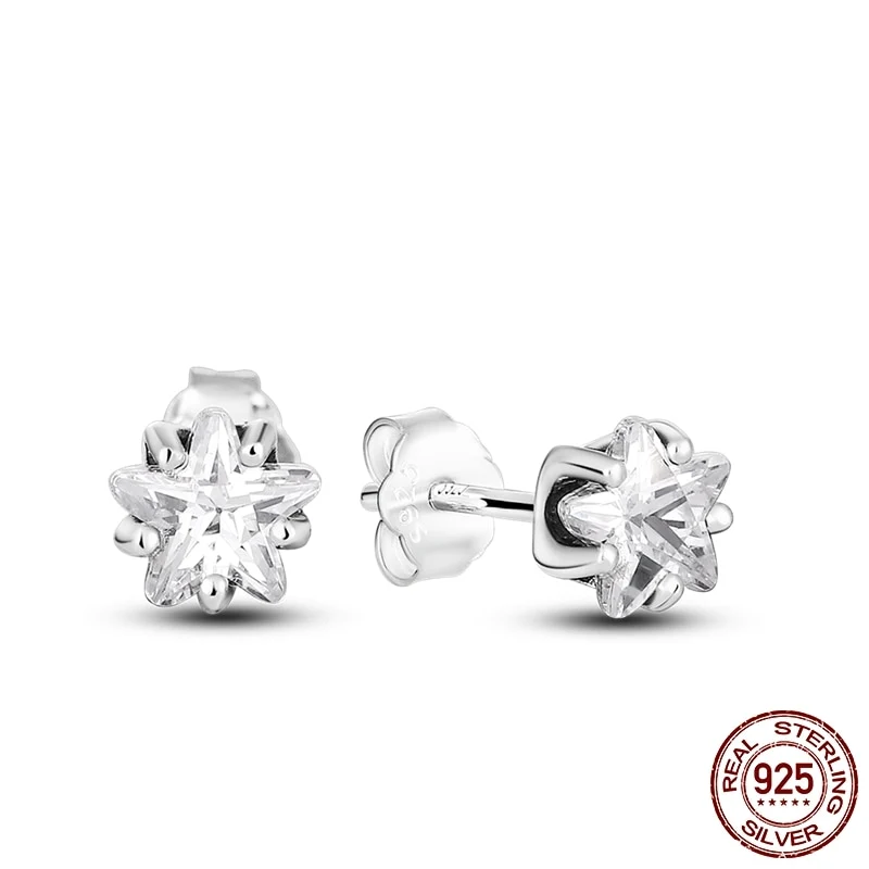 1 Paar Creolen aus 925 Sterling Silber Ohrringe Zirkonia Ohrstecker NEU