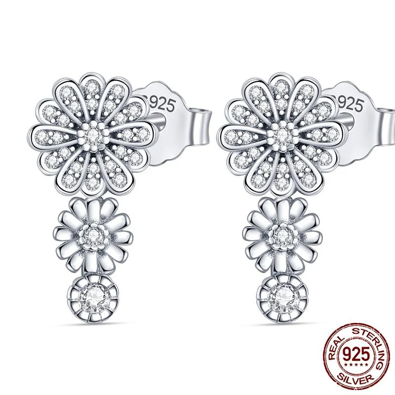 1 Paar Creolen aus 925 Sterling Silber Ohrringe Zirkonia Ohrstecker NEU