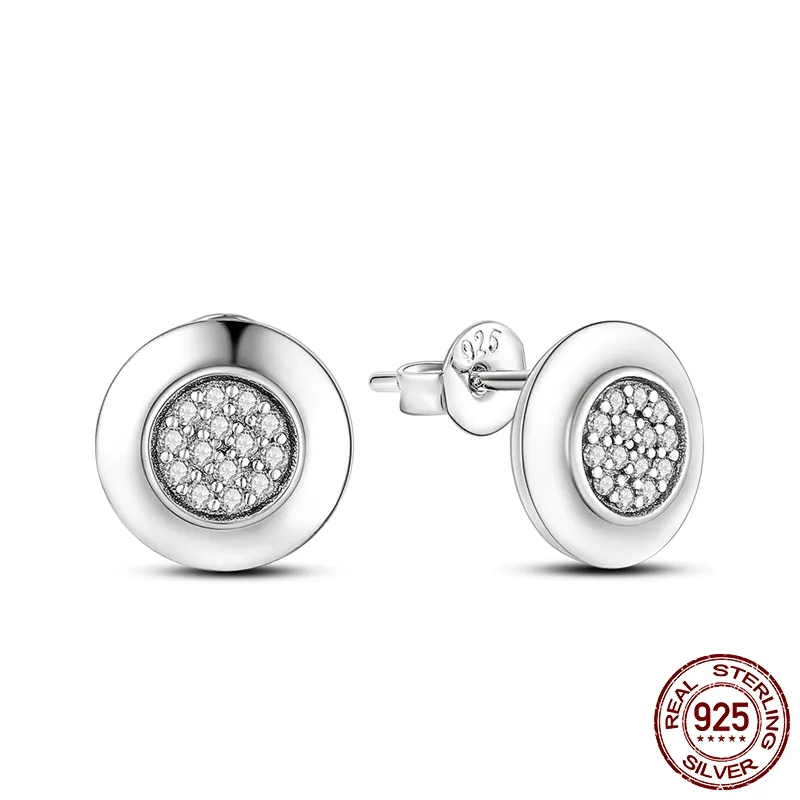 1 Paar Creolen aus 925 Sterling Silber Ohrringe Zirkonia Ohrstecker NEU