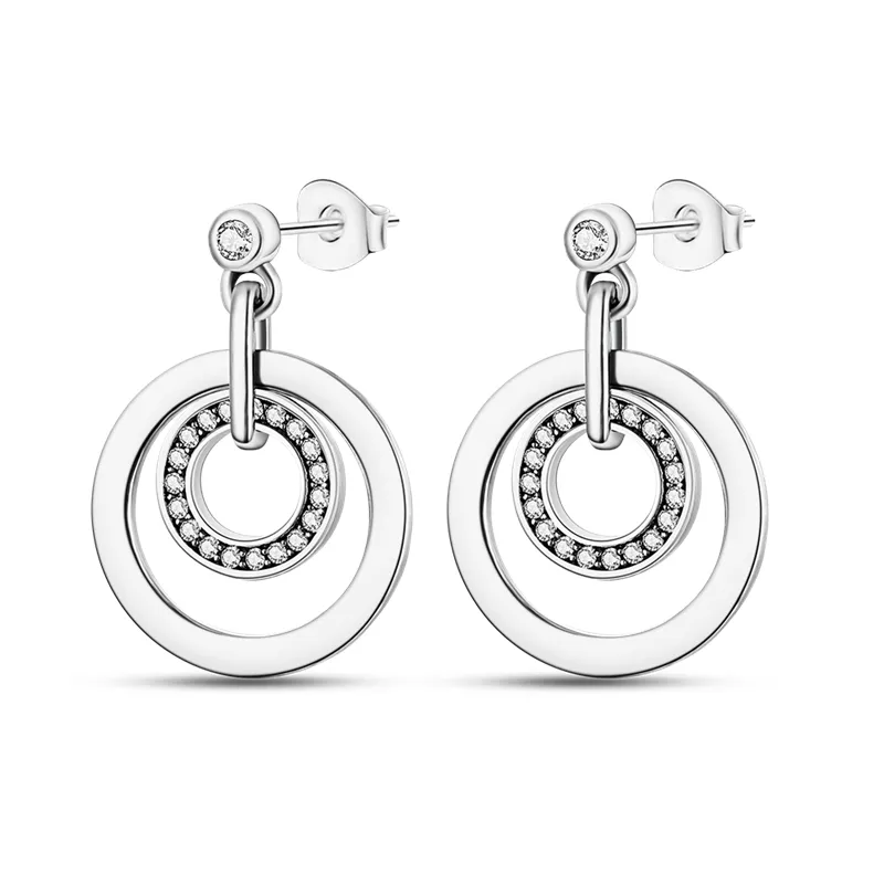 1 Paar Creolen aus 925 Sterling Silber Ohrringe Zirkonia Ohrstecker NEU