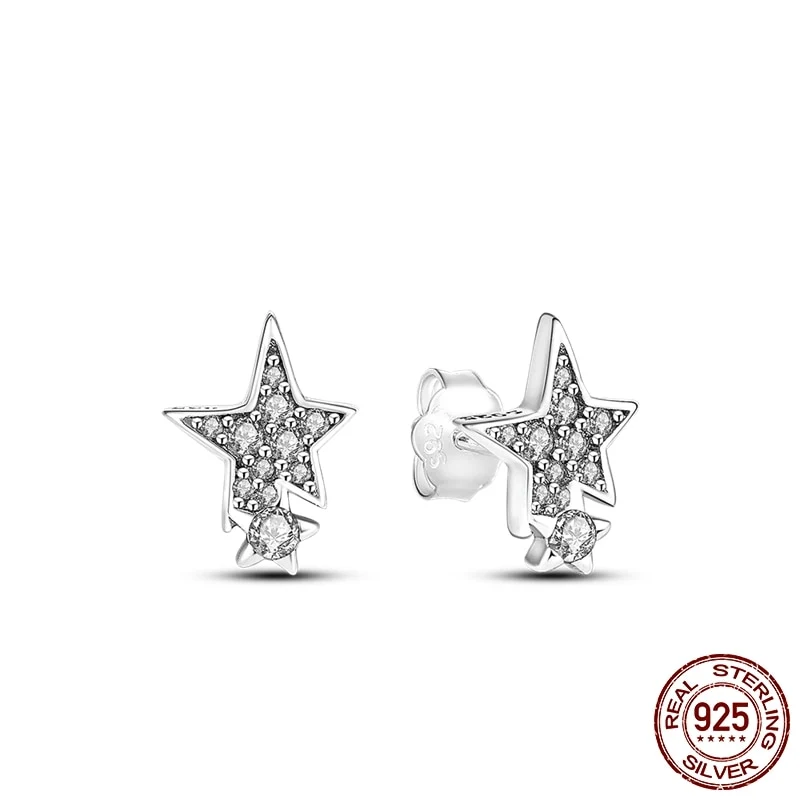 1 Paar Creolen aus 925 Sterling Silber Ohrringe Zirkonia Ohrstecker NEU