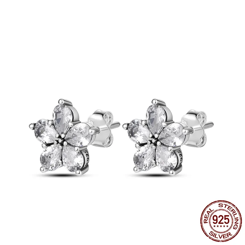 1 Paar Creolen aus 925 Sterling Silber Ohrringe Zirkonia Ohrstecker NEU