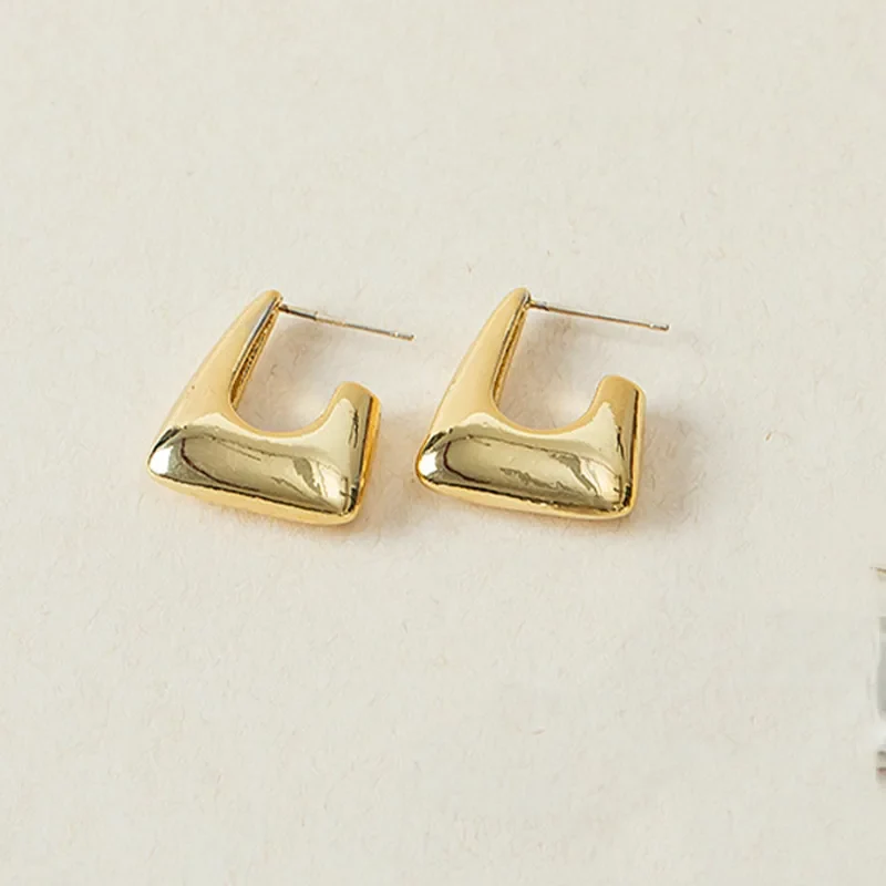 1 Paar Creolen Vergoldet Gold Ohrringe Zirkonia Statement Ohrstecker NEU