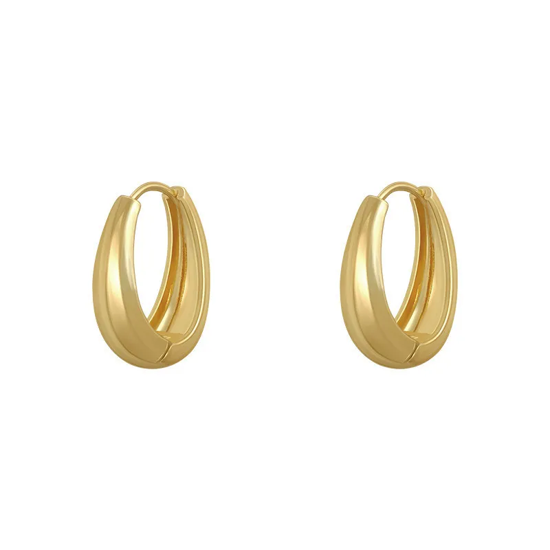 1 Paar Creolen Vergoldet Gold Ohrringe Zirkonia Statement Ohrstecker NEU