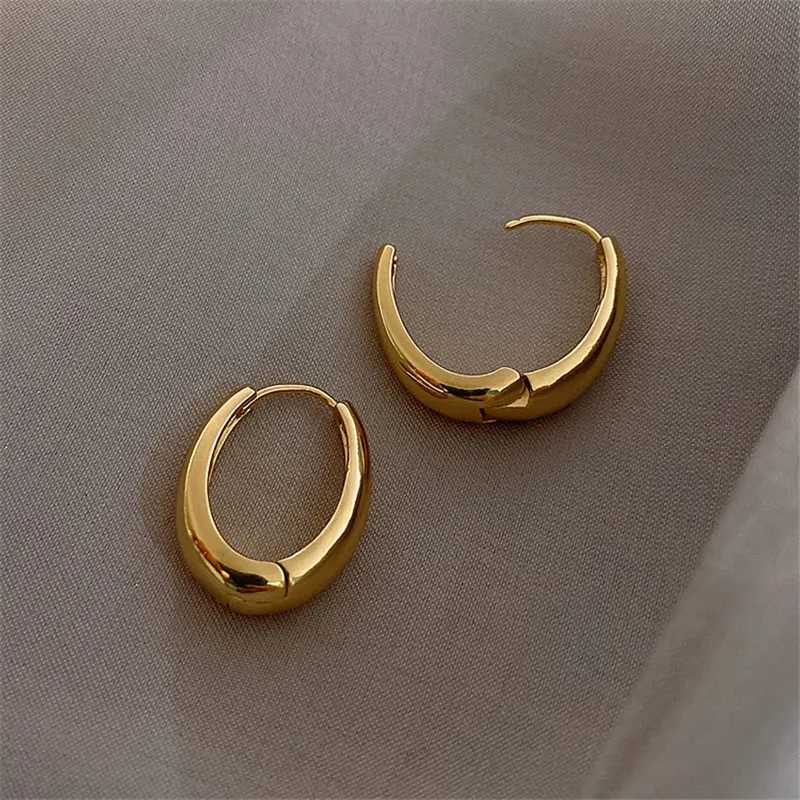 1 Paar Creolen Vergoldet Gold Ohrringe Zirkonia Statement Ohrstecker NEU