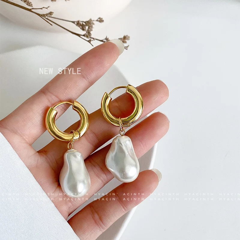 1 Paar Creolen Vergoldet Gold Ohrringe Zirkonia Statement Ohrstecker NEU