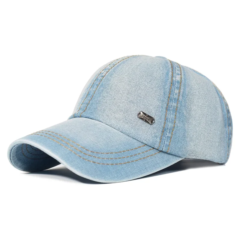 Jeans Cappy Denim Look Basecap Cap Kappe gebogen Damen Mütze Männer