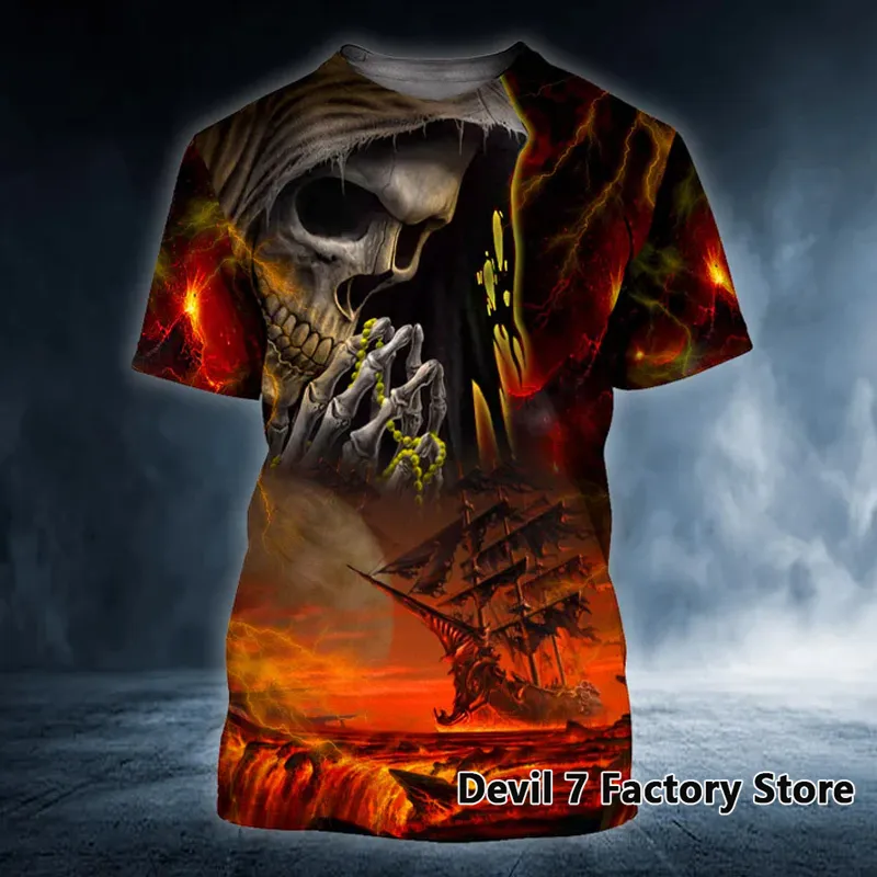 Herren Fashion Vintage 3D T-Shirt Rundhals Unisex Sommer Streetwear Oversized