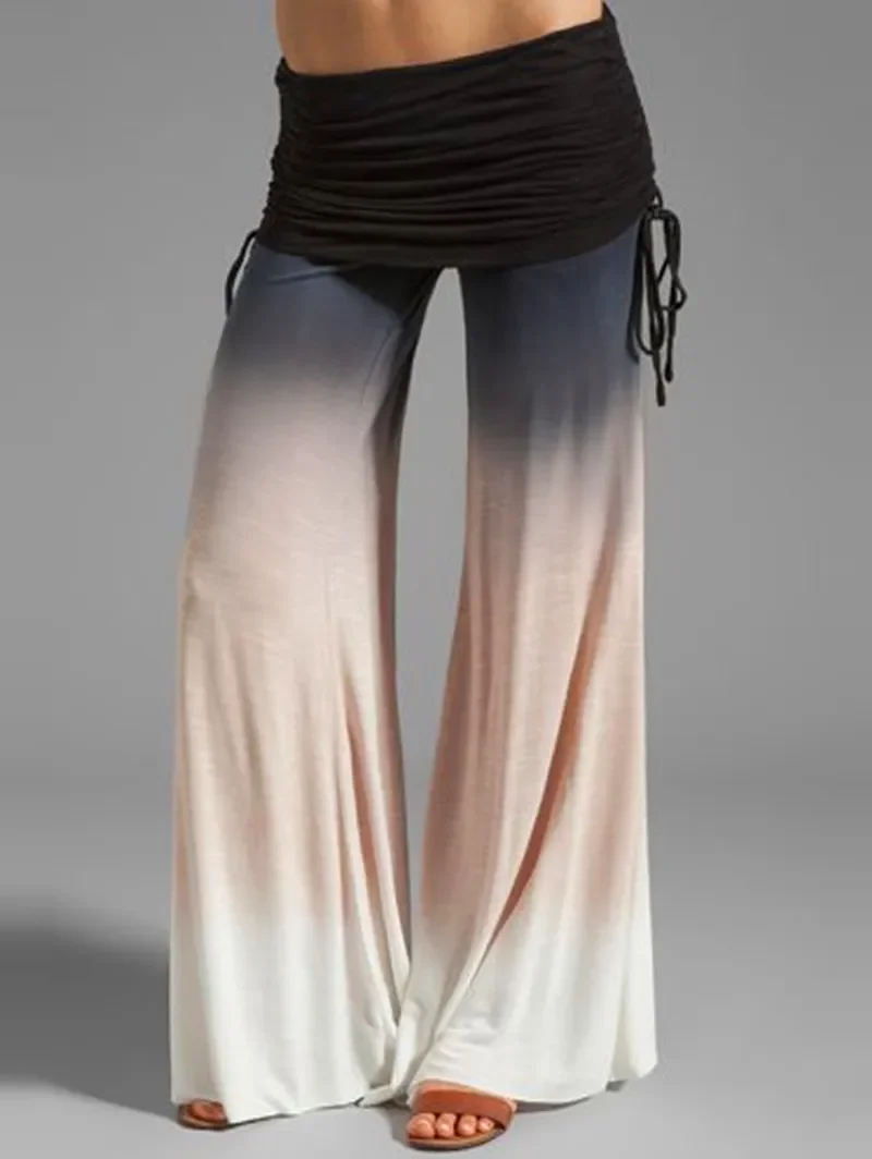 Damen Yoga Hose Bootcut Hüftjeans Schlaghose Hip Retro Flared Leggins