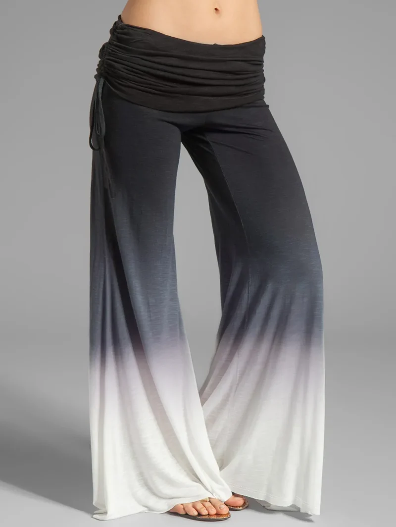 Damen Yoga Hose Bootcut Hüftjeans Schlaghose Hip Retro Flared Leggins