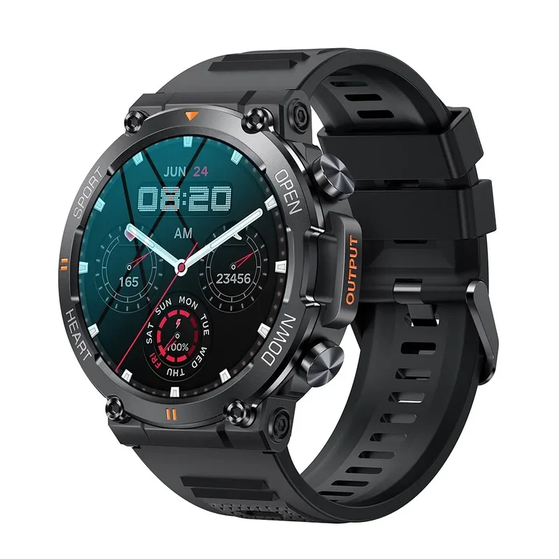 Herren Armbanduhr Digital Uhr Silber Edelstahl Quarzuhr Bluetooth Smartwatch