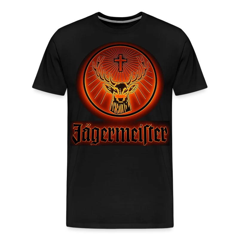 Fashion Herren Jägermeister T-Shirt Rundhals Unisex 100% Baumwolle Streetwear
