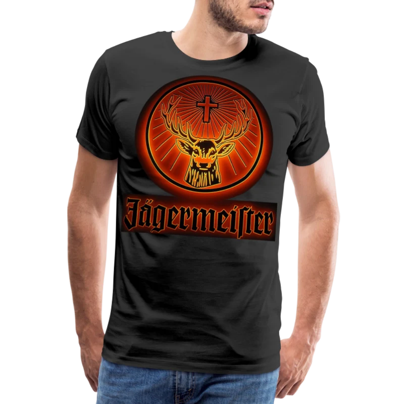 Fashion Herren Jägermeister T-Shirt Rundhals Unisex 100% Baumwolle Streetwear