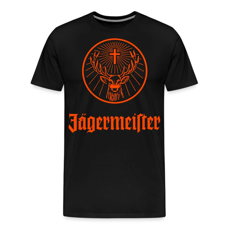 Fashion Herren Jägermeister T-Shirt Rundhals Unisex 100% Baumwolle Streetwear