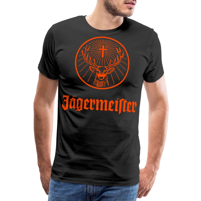 Fashion Herren Jägermeister T-Shirt Rundhals Unisex 100% Baumwolle Streetwear