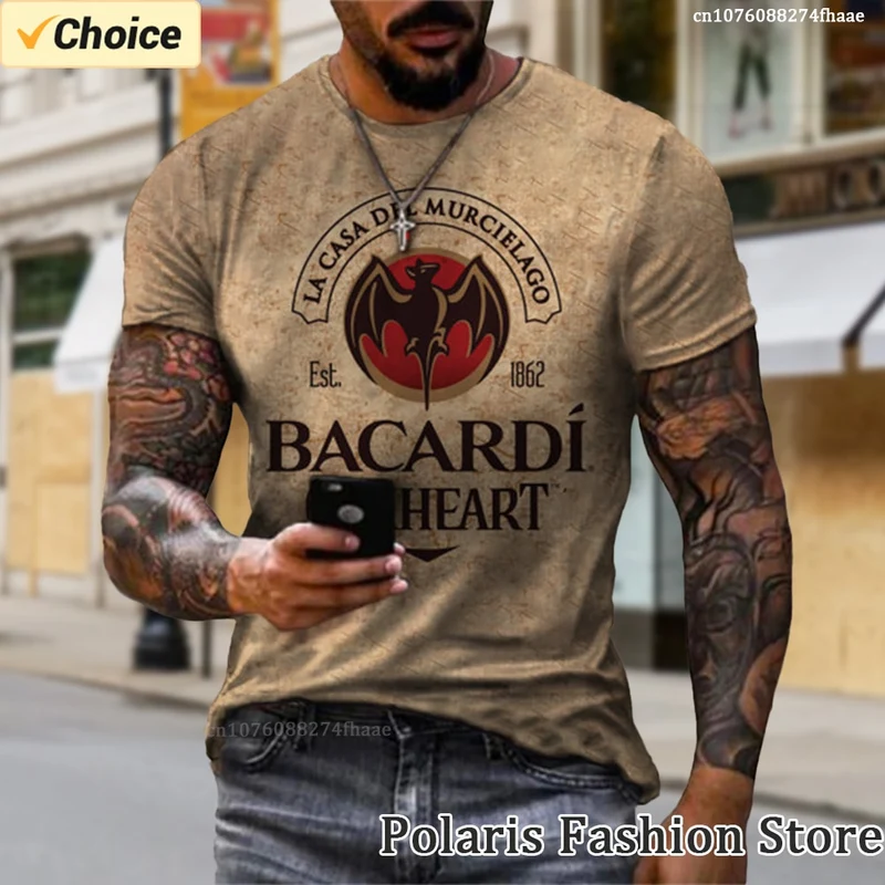 Herren Fashion Vintage 3D T-Shirt Rundhals Unisex Sommer Streetwear