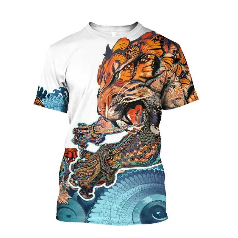 Herren Japan Samurai 3D T-Shirt Rundhals Unisex Sommer Streetwear Fashion