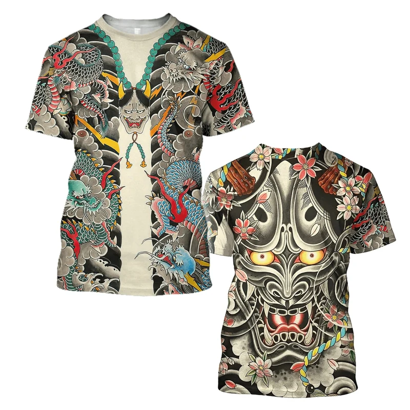 Herren Japan Samurai 3D T-Shirt Rundhals Unisex Sommer Streetwear Fashion