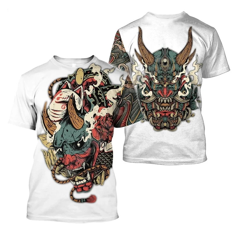 Herren Japan Samurai 3D T-Shirt Rundhals Unisex Sommer Streetwear Fashion