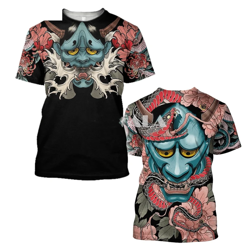 Herren Japan Samurai 3D T-Shirt Rundhals Unisex Sommer Streetwear Fashion