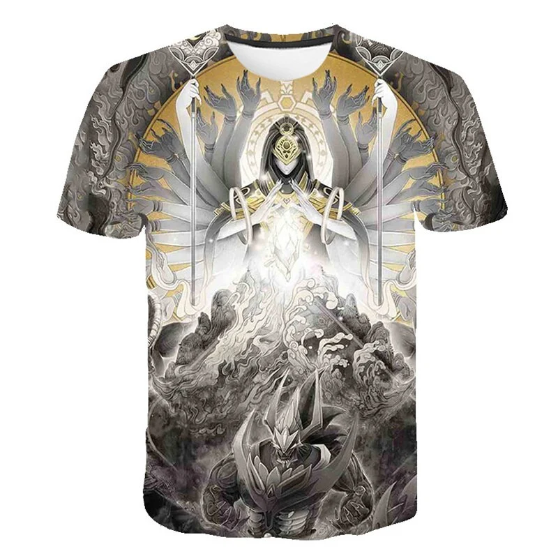Herren Japan Samurai 3D T-Shirt Rundhals Unisex Sommer Streetwear