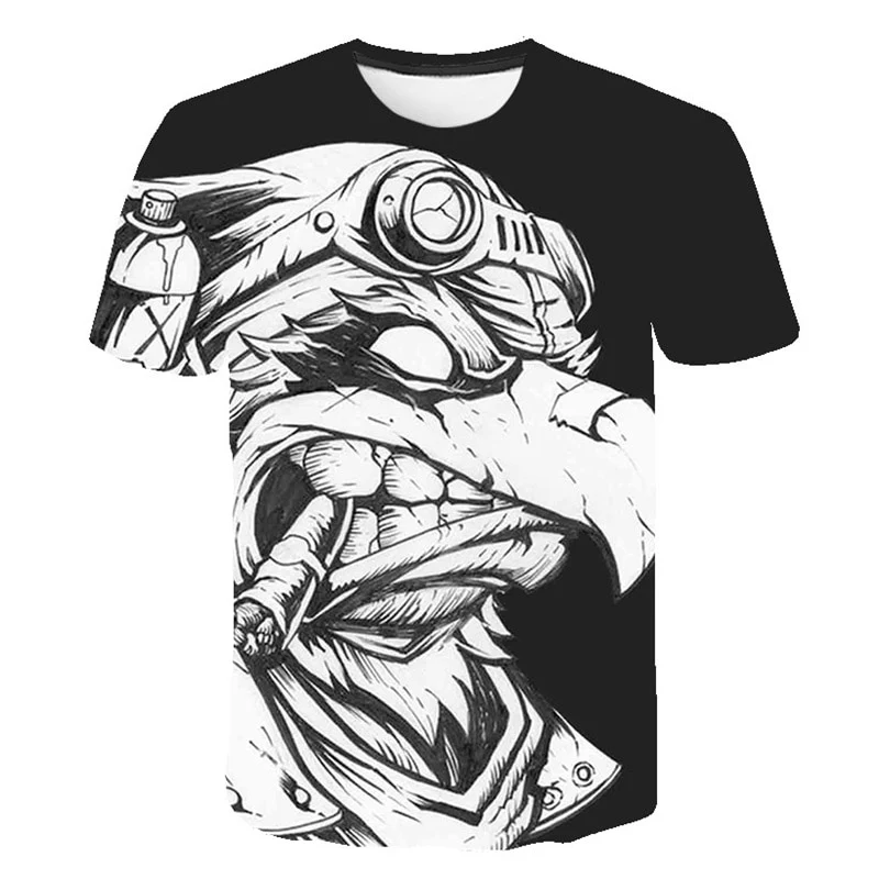 Herren Japan Samurai 3D T-Shirt Rundhals Unisex Sommer Streetwear