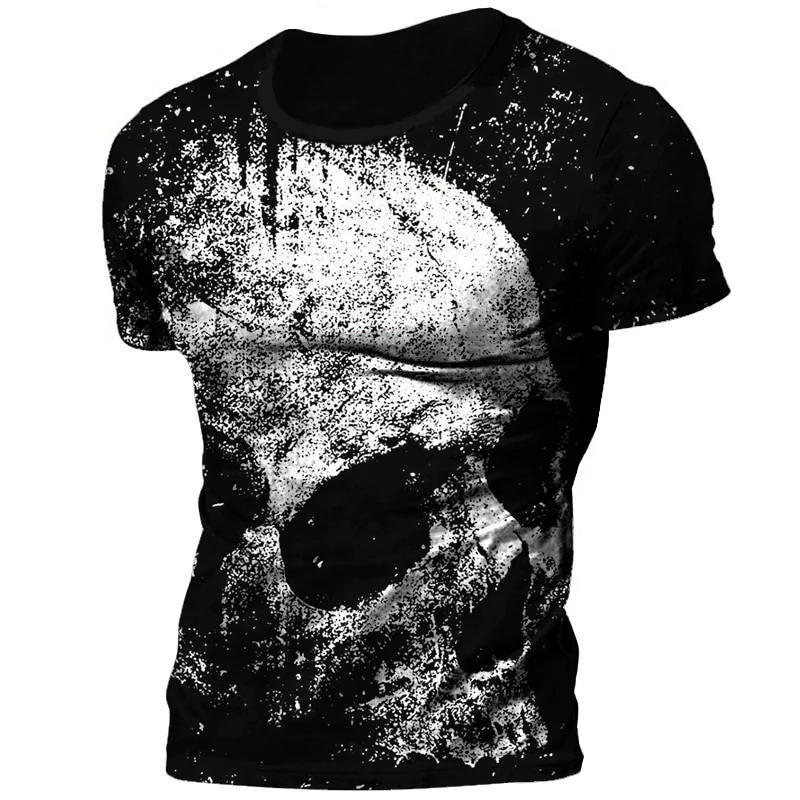 Herren Horror Skulls 3D T-Shirt Rundhals Unisex Sommer Streetwear