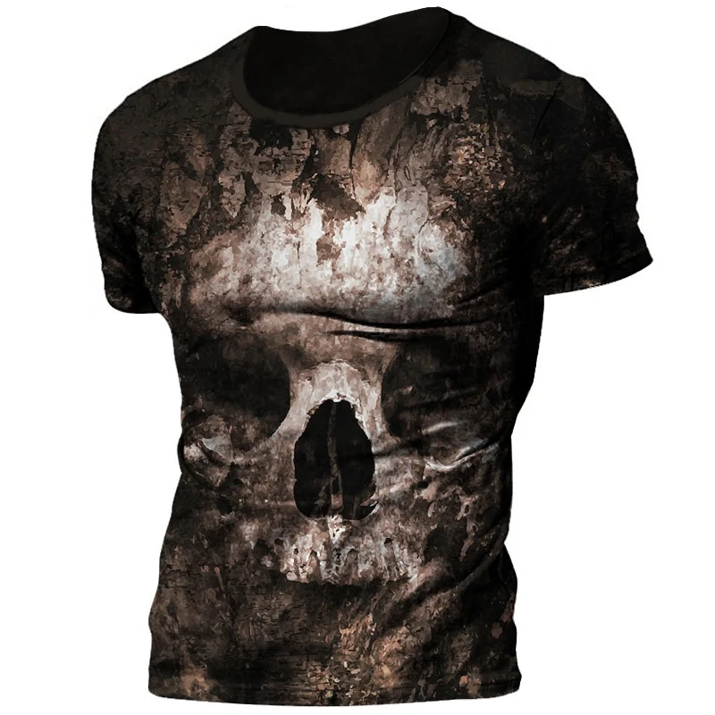 Herren Horror Skulls 3D T-Shirt Rundhals Unisex Sommer Streetwear