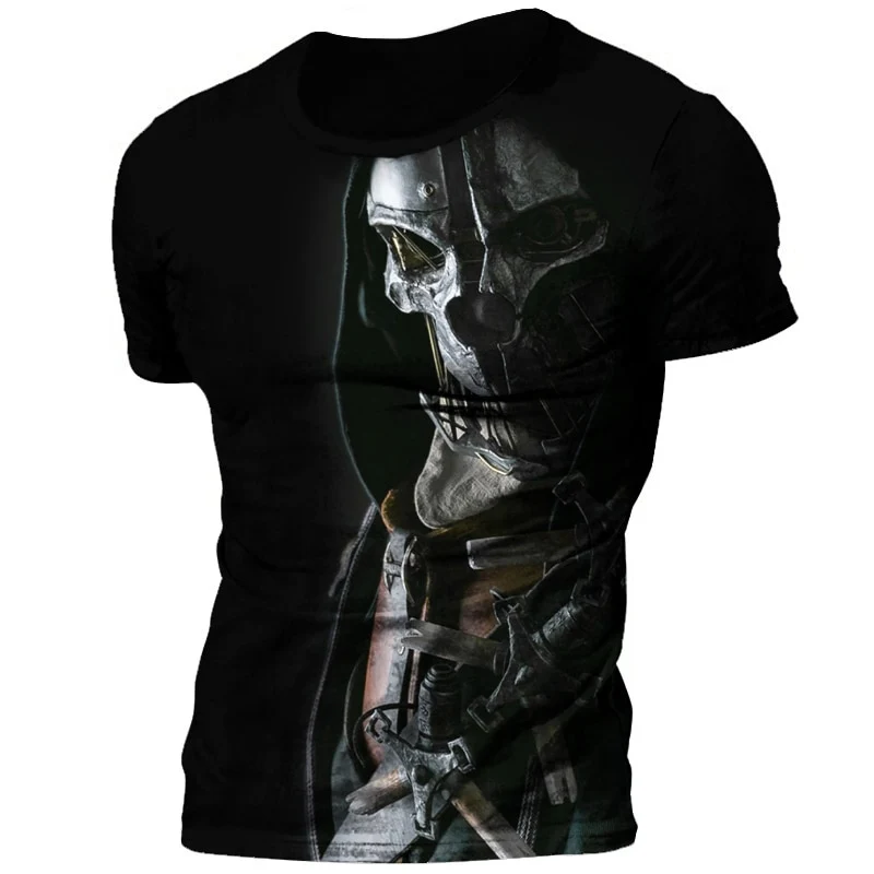 Herren Horror Skulls 3D T-Shirt Rundhals Unisex Sommer Streetwear